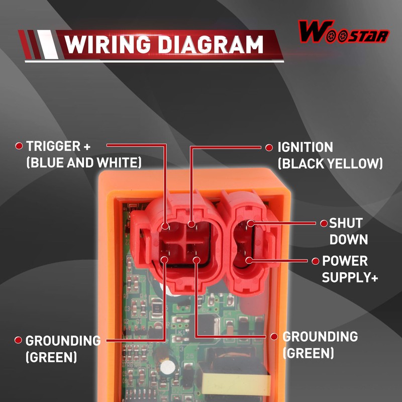 WOOSTAR 6 Pin DC CDI Box Replacement for GY6 50cc