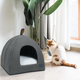 Pet Tent, Foldable Cat Bed Breathable Cat House Kitten Beds for Indoor Pet Tent Dog Bed Cave with Mat (L)