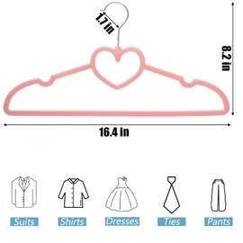 Coloch 50 Pack Velvet Hangers, Non-Slip Clothes Hangers with 360 Degree Rotating Hook Thin Felt Adult Hanger for Coat, Dress, Shirt, Jacket