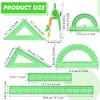 Zonon 1 Set Plastic Geometry Math Set 7 Pcs Includes