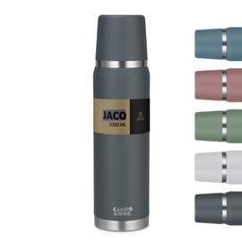 Campo Libre. Jaco® I Thermos Flask 1 Litre & 750 ml I Thermos with Cup I Our Thermos Flask Keeps Hot for at least 24 Hours I Insulated Jug with High-Quality Double Wall Insulation is 100% Leak-Proof