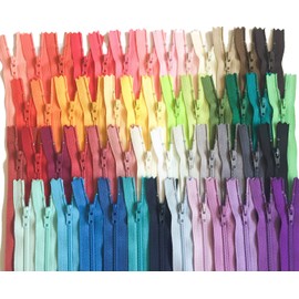YKK Zippers Assorted Colors Pack 14 Inch Number 3 Nylon Coil Set of 110 Pieces