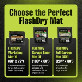 FLASHDRY Garage Floor Mat XL 8'4"x7'4" - Extra Large Waterproof Oil Spill Mat Under Car - Durable Absorbent Garage Rug Protects Floors from Spills, Oil Leaks, Tire Marks - Easy Clean, Customizable