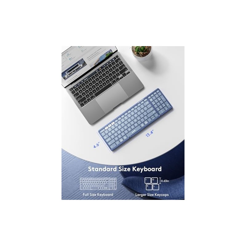 Samsers - Teclado Bluetooth plegable con teclado numérico, plegable completo