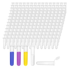 200Pcs 10ml Round Bottom Centrifuge Tubes with Lids, Plastic Clear Lab Test Tubes with Snap Caps, Sample Tubes Vials with Graduated Measuring Scale