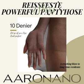 Aaronano Rip Resistant Tights 10 Denier Semi Sheer Resist Tears Supper Comfort Pantyhose for Women Black and Natural S-M