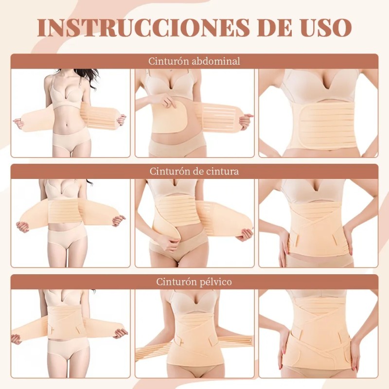 Faja Postparto Maternidad Embarazo 3 En 1 Moldeadora Cesárea