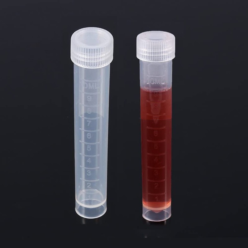 Plastic Test Tube 10ml Freezing Tube with Lid Vertical Screw