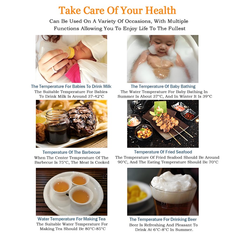 Ausenzup Meat Thermometer - Digital Food Thermometer for Cooking Kitchen