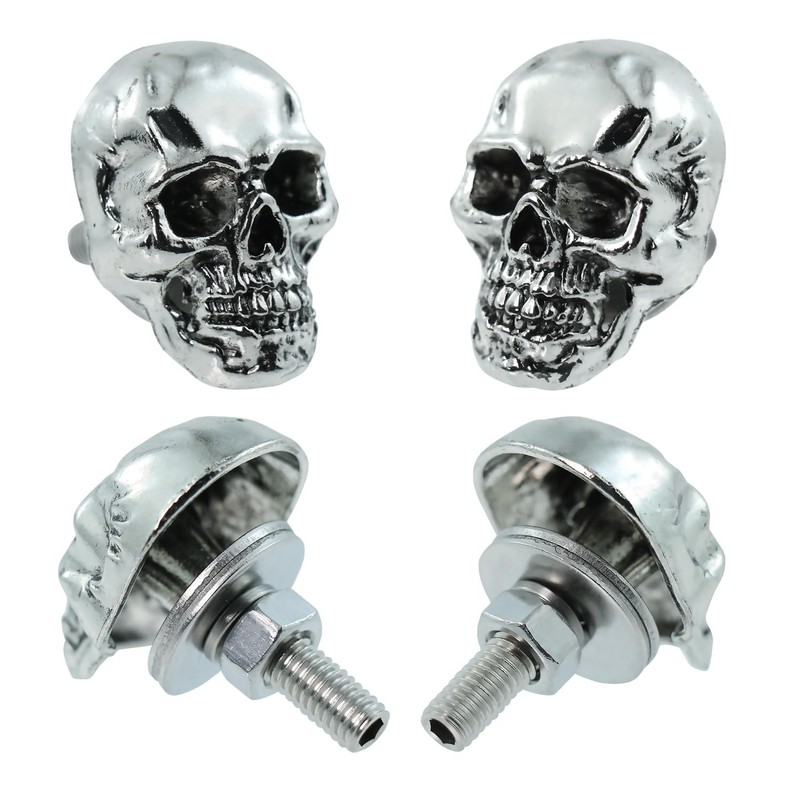 Bashineng Skull License Plate Bolts Fasteners License Plate Screw Decoration