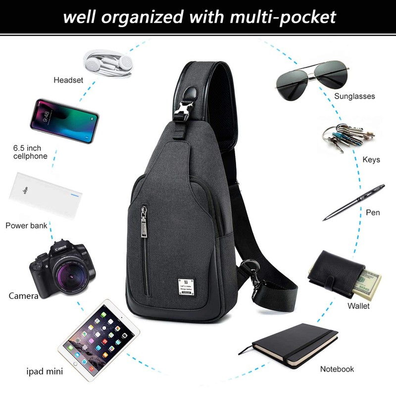 tuowan Small Sling Bag Crossbody Backpack Over the Shoulder Bag
