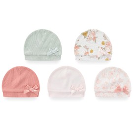 MAMIMAKA Baby Boy Girl Caps Mittens and Socks Cotton Newborn Essentials Accessories (Hats+Gloves+Socks), 0-6 Months