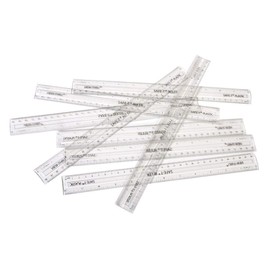 hand2mind 12 inch Transparent Safe-T Semiflexible Plastic Rulers, Safety Ruler for Measurement, Safety Kids School Supplies, Straight Shatter-Resistant Rulers (Pack of 24)