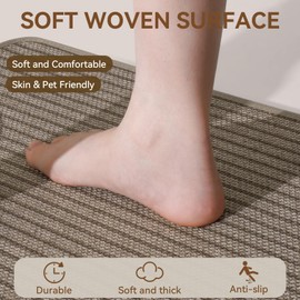 QiCaiJia Kitchen Mats for Floor, Super Absorbent Kitchen Mat Kitchen Rugs Non Slip Washable, Comfort Standing Mat for Home, Sink, Laundry, Brown