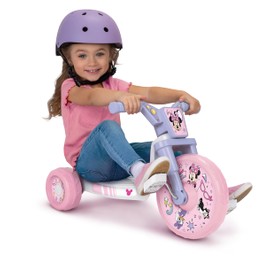 MINNIE MOUSE Ride-On 10" Fly Wheels Junior Cruiser Tricycle with Sounds - Toddler Bike Trike, Ages 2-4
