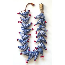 Mango Gifts Prosperity Hens Indigo Fair Trade 40 inches India