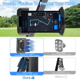 Golf Cart Phone Holder Magnetic Mount Univseal Fit EZGO/Yamaha/Club/ICON/Zone,360° Rotation, Ultra Strength Magnetic,Golf Cart Phone Holder for Phone Size 6“-7”, Includes iPhone16-11/Pro/Pro Max/Plus