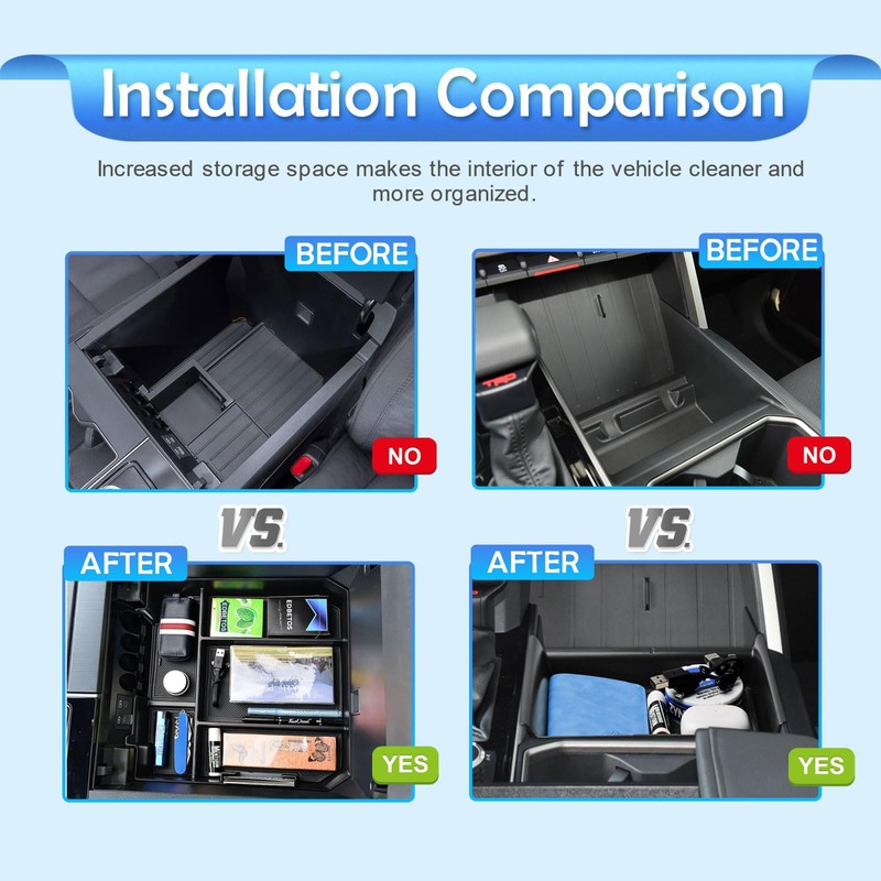EDBETOS 2PCS/Set Center Console Organizer Compatible with 2022 2023 2024