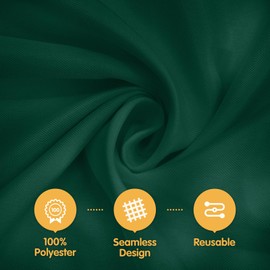 BRILLMAX 4 Pack Hunter Green Tablecloths for 6 Foot Rectangle Tables 90 x 132 Inch - 6ft Rectangular Bulk Linen Polyester Fabric Washable Cloth Cover for Wedding Reception Banquet Birthday Party