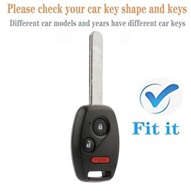 WKEDQAF for Honda Key Fob Cover TPU Protector Key Fob Shell Fit for Honda Civic CR-V CR-Z Fit Insight Odyssey Pilot Ridgeline (Black 3-b)