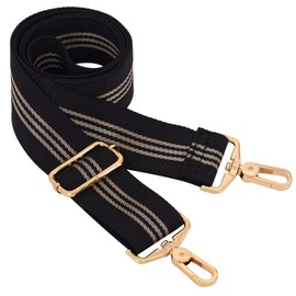 Purse Strap Crossbody Bag Strap Replacement Metal Swivel Hook Shoulder Strap Guitar Strap for Crossbody Bag Luggage, Black Stripe1, Large, Black Stripe1, Modern