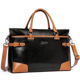 BOSTANTEN Womens Briefcase Leather Laptop Bag for Women 15.6 inch Computer Bag Messenger Business Work Tote