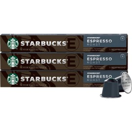 Starbucks by Nespresso Coffee ESPRESSO ROAST (Caramelly Notes Dark Roast) 30 Pods Capsules 3 Sleeve