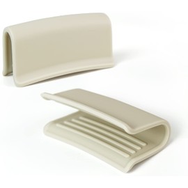 Carrotez Silicone Pot Holders, Heat Resistant Pot Handle Covers for Kitchen, Accessories for Cast Iron or Ceramic Dutch Ovens, 1 Pair (2 pcs) - Cream