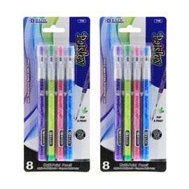 BAZIC Multi Point Pencil Paisley w/Latex Free Eraser, Non-Sharpening Multipoint Pencils Smooth Write for Drafting Drawing Sketching (8/Pack), 2-Packs