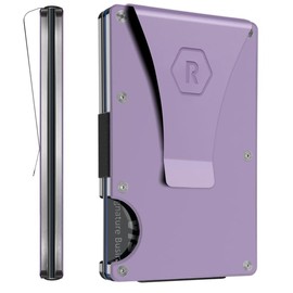 The Ridge The Ridge Wallet For Women, Slim Wallet For Women - Thin as a Rail, Minimalist Aesthetics, Holds up to 12 Cards, RFID Safe, Blocks Chip Readers, Aluminum Wallet With Money Clip (Lavender)