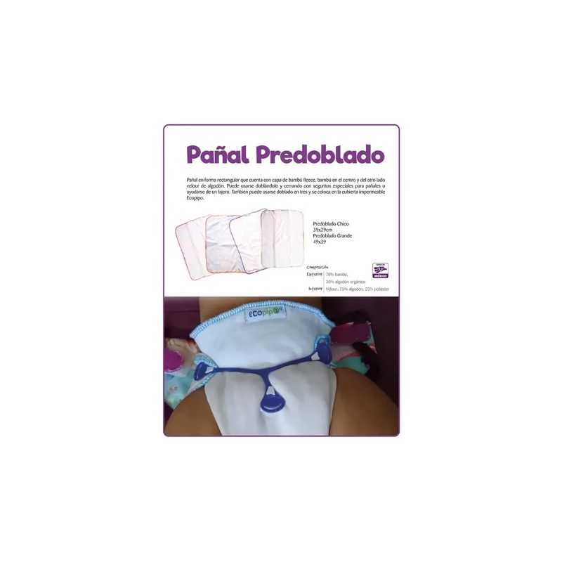 1 Pañal Predoblado Ecopipo Talla Chica