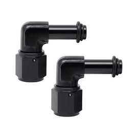 VehiMata 6AN Female to 5/16 Barb Elbow 90 Degree Swivel Hose Fitting Adapter Aluminum Black 2PCS