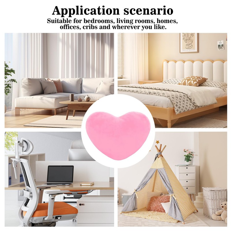 1 Pcs Pink Heart Decorative Pillow, Heart Shaped Cushion for