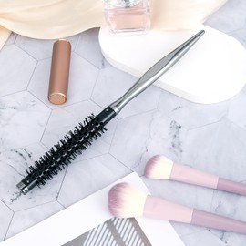 Small Curling Brush, Mini Quiff Roller Brush Portable Round Brush for Blow Drying Travel Circle Brush with Smooth Handle and Nylon Bristles Styling Hair Brush for Curling, Short Hair,Thin Hair