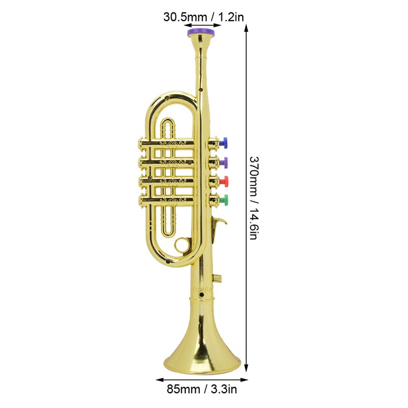 Kid Trumpet Golden Coated Plastic Children Preschool Music Toy Gift
