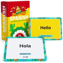 Spanish Conversational Phrase Flash Cards - 75 Beginner Sayings for Travel, Memory, Quick Reference - Educational Language Learning Resource - Game Like Play - Kids, Grade School, Classroom Homeschool
