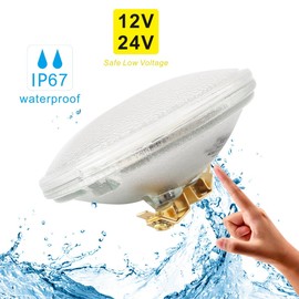 SKYEVER PAR36 15 Watts LED Bulb Spot, Waterproof IP67, AC/DC 12-24 Volts, 1800lm, for Landscape, Off-Grid, Camping, Vehicle & Ship Use, Cool White 6000K (2 Pack)