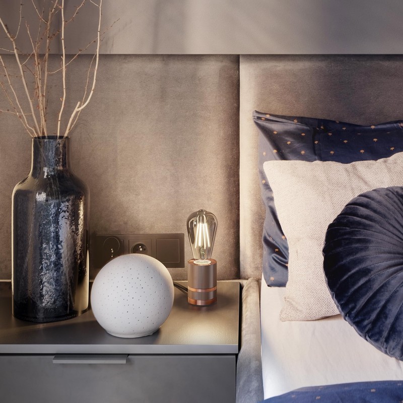 ledscom.de LITO Table Lamp Switch Bronze 1x E27 Max. 60