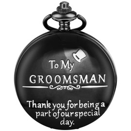 to My Groomsman Pocket Watch Gifts for Wedding ProposalGifts for Him with Gift Box, Tie Clips