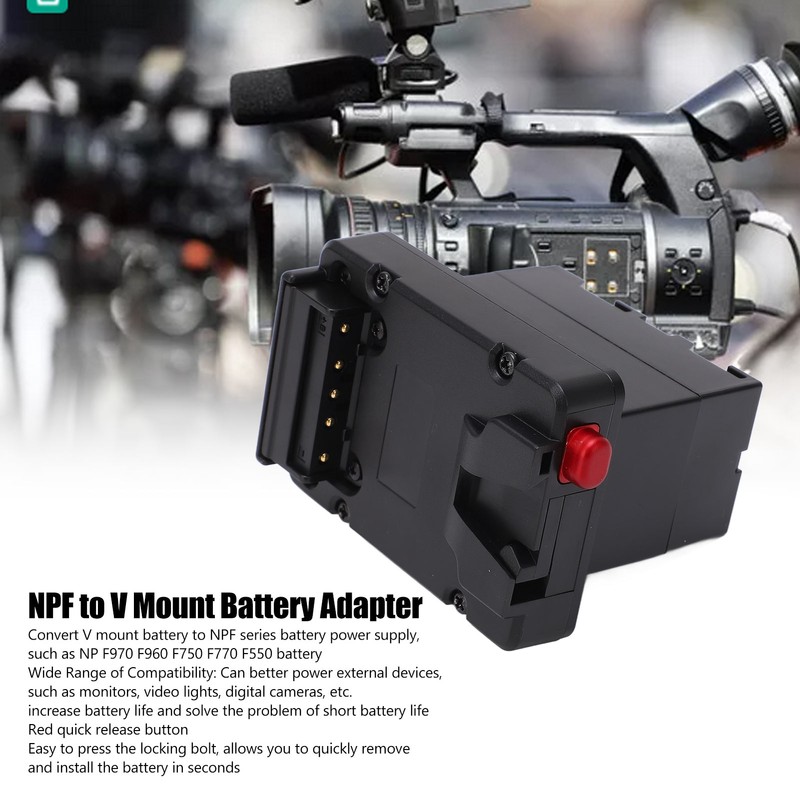 V Mount Battery to NPF NP‑F970 F960 Battery Converter Adapter