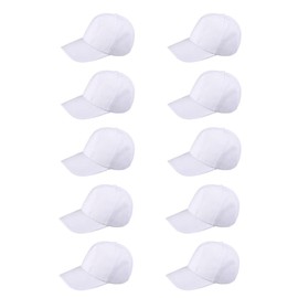 Sewroro White DIY Baseball Hats, 10pcs Kids Blank Baseball Caps Painting Sun Hats Youth Outdoor Sports Cap Trucker Hat