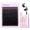 Lash Clusters Kit Natural Eyelashes Individual D-Curl Soft Cluster Lashes