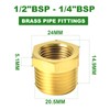 TAISHER 10 Pcs Brass Reducer Hex Bushing Threaded Pipe Fitting