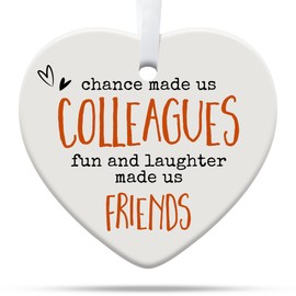 Co Worker Gifts: Ceramic Ornament for Women, Work Bestie Christmas