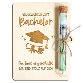 BOFUNX Graduation Money Gift Wooden Bachelor Gift Passed Exam Gift Master Graduation Gift with Test Tubes for Bachelor Master 2025 Graduations