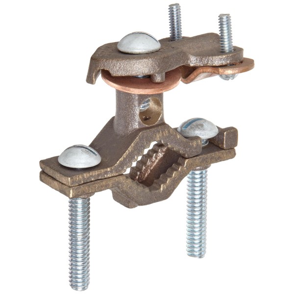 Morris Products 91680 Ground Clamp, With 360 Degree Bar, Used With Armored and Unarmored Wire, 1/2 - 1" Water Pipe Range, 10 - 6 Wire Range
