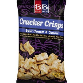 B&B Cracker Crisps, Sour Creme & Onion, 10.6 Oz (2 Pack) Nish Nosh Crackers for Salad garnish and Snacking