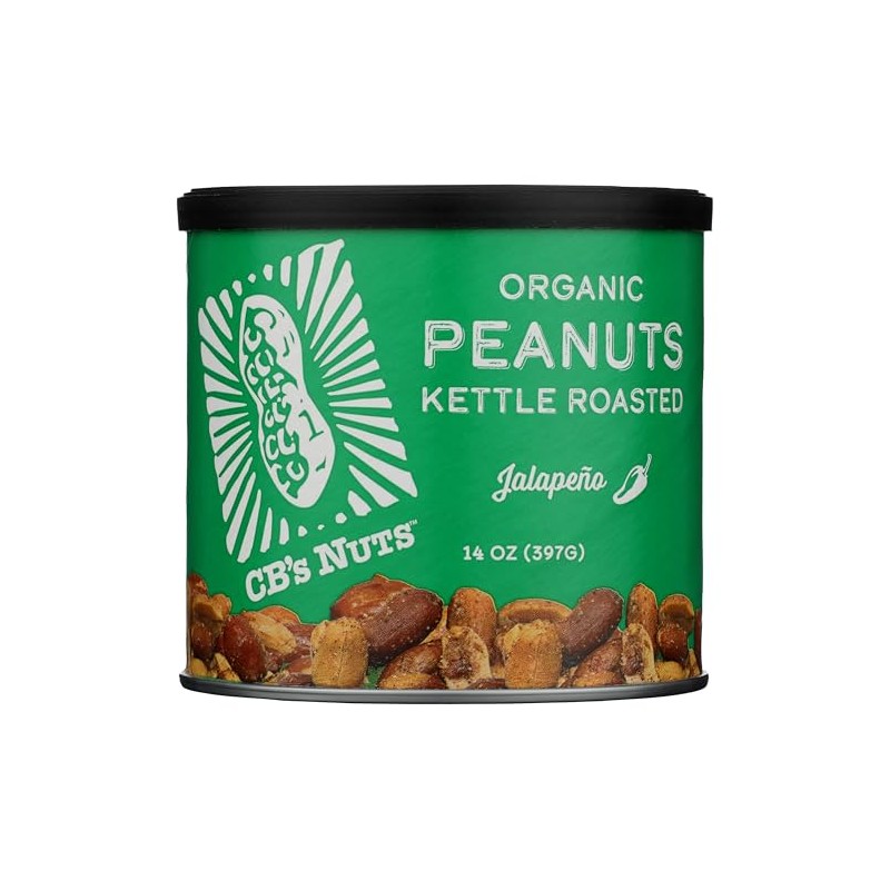 CBS Nuts Organic Kettle Roasted Jalapeno Peanuts, 14 OZ