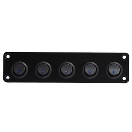 Shengbowi 5Position Auto Kippschalter Panel mit Blaue LED Licht für 12V/24V Fahrzeuge RV Yacht Marine verschiedene Gangvarianten robust wasserdicht ON-OFF