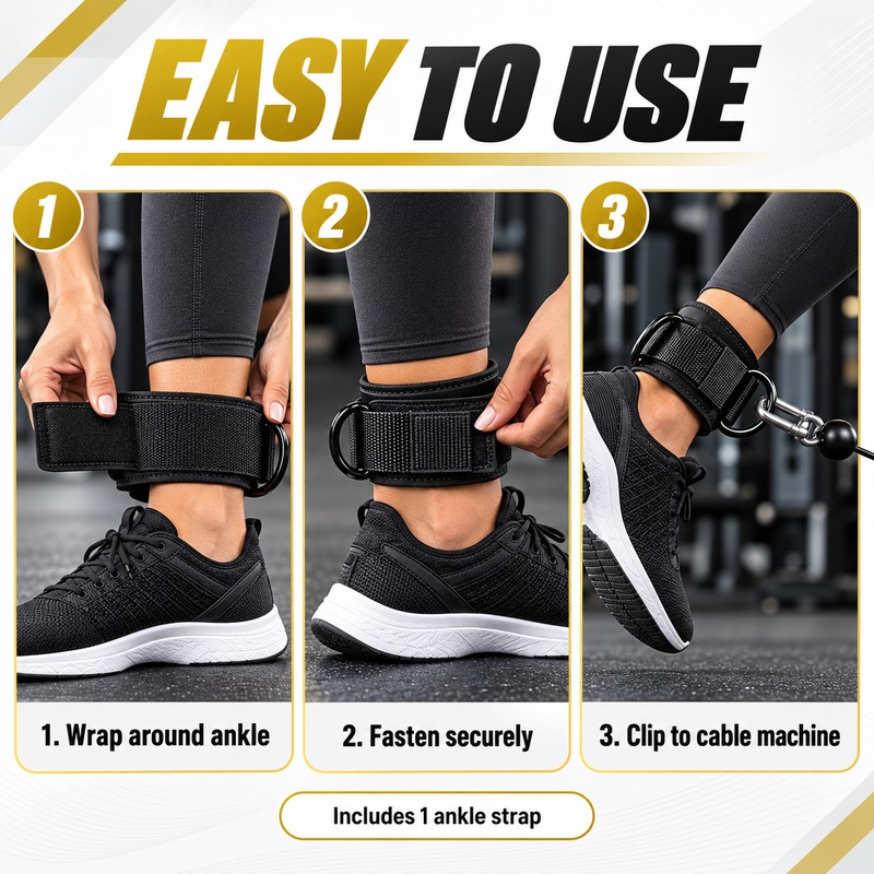 Adjustable Cable Machine Ankle Strap for Glute Kickbacks(2 Pack) –